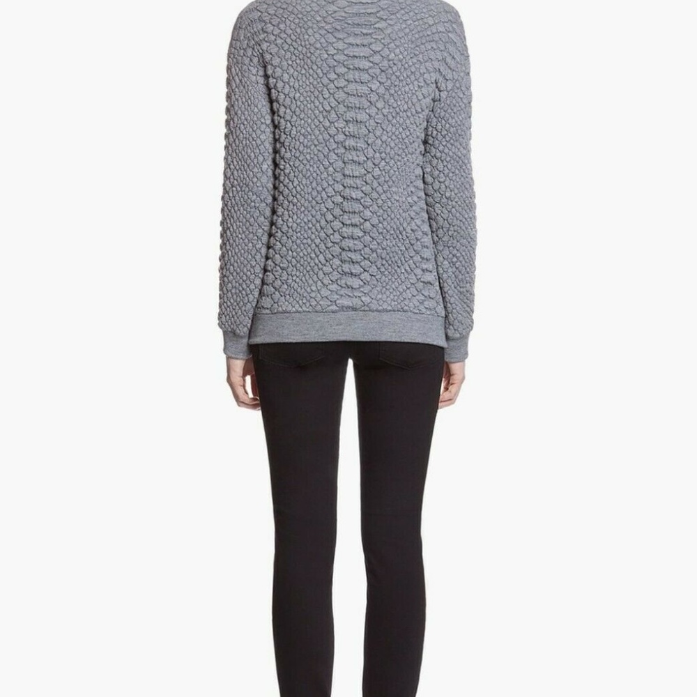 SANDRO Gray Tac Top Long Sleeve Textured Sz 2 Medium EUC - Picture 3 of 12